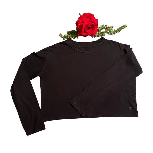 PINK Victoria's Secret Tops - PINK Long Sleeve Crop Women’s Shirt  Color Black Size X-Small